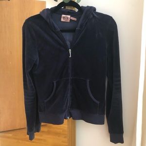 navy juicy couture velour hoodie
